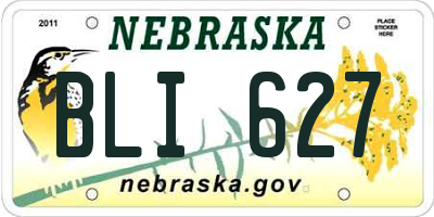 NE license plate BLI627