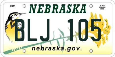 NE license plate BLJ105