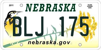 NE license plate BLJ175