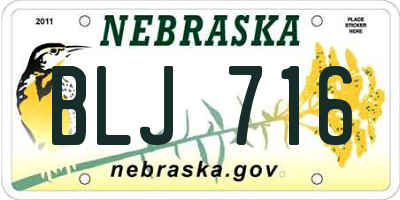 NE license plate BLJ716