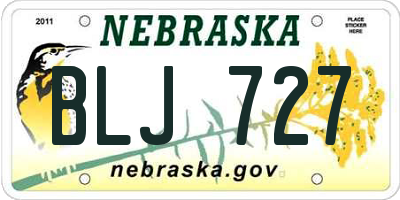 NE license plate BLJ727