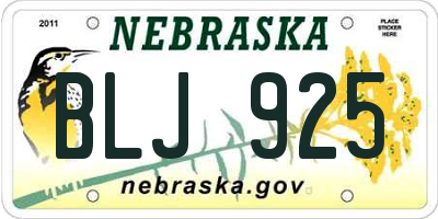 NE license plate BLJ925