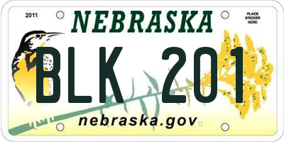 NE license plate BLK201