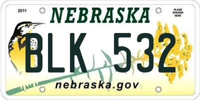 NE license plate BLK532