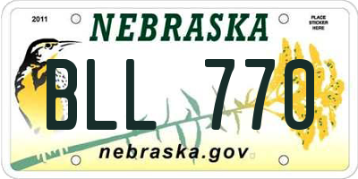 NE license plate BLL770