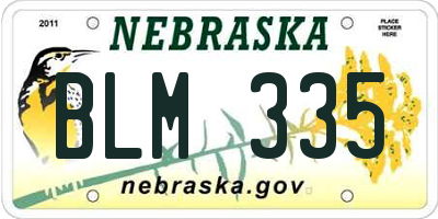 NE license plate BLM335