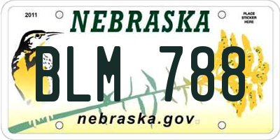 NE license plate BLM788