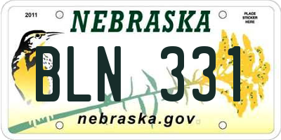 NE license plate BLN331
