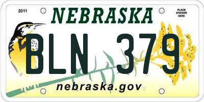 NE license plate BLN379