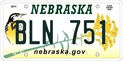 NE license plate BLN751
