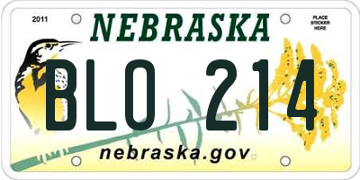 NE license plate BLO214