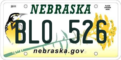 NE license plate BLO526