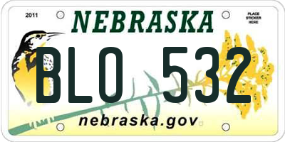 NE license plate BLO532