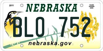 NE license plate BLO752