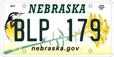 NE license plate BLP179