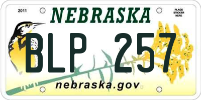 NE license plate BLP257