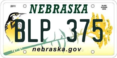 NE license plate BLP375