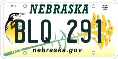 NE license plate BLQ291