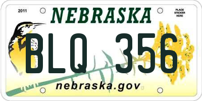 NE license plate BLQ356