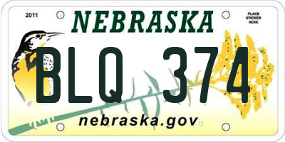 NE license plate BLQ374