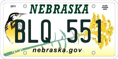 NE license plate BLQ551