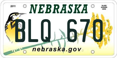 NE license plate BLQ670