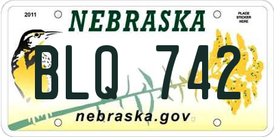 NE license plate BLQ742