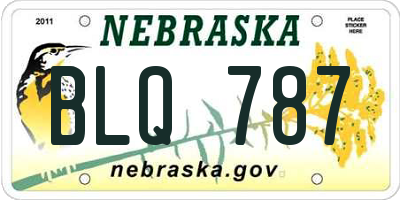 NE license plate BLQ787