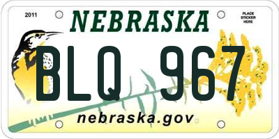 NE license plate BLQ967