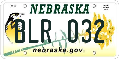 NE license plate BLR032