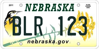 NE license plate BLR123