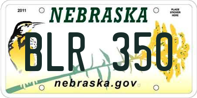 NE license plate BLR350