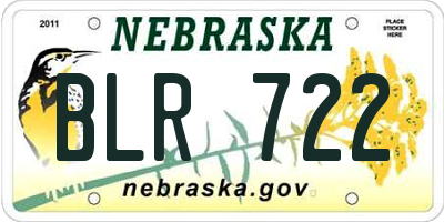 NE license plate BLR722