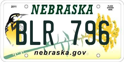 NE license plate BLR796