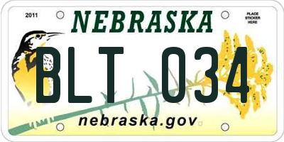 NE license plate BLT034