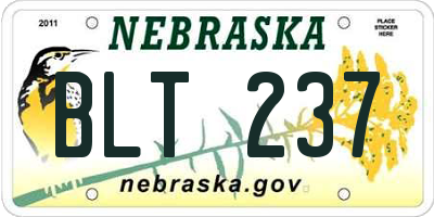 NE license plate BLT237