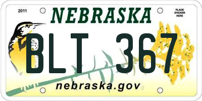 NE license plate BLT367