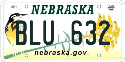 NE license plate BLU632