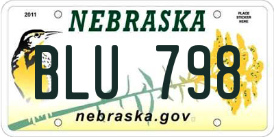 NE license plate BLU798