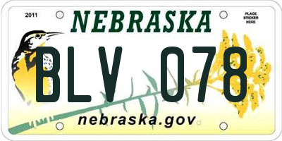 NE license plate BLV078