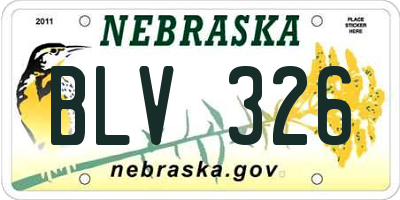 NE license plate BLV326