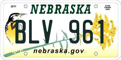 NE license plate BLV961