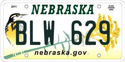NE license plate BLW629