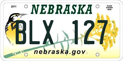 NE license plate BLX127