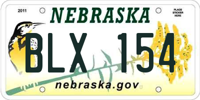 NE license plate BLX154