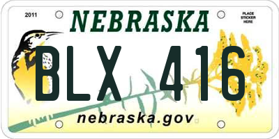 NE license plate BLX416