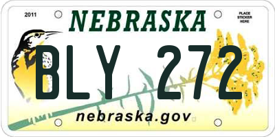 NE license plate BLY272