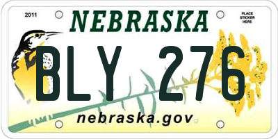 NE license plate BLY276