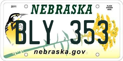 NE license plate BLY353