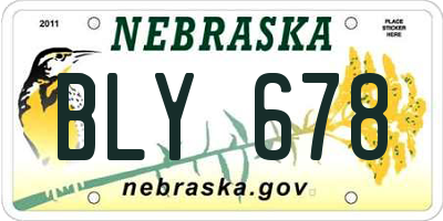 NE license plate BLY678